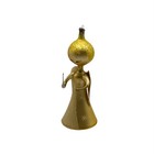 Vintage Italian Hand Blown Glass Angel Christmas Ornament Figurine Gold Glitter