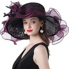 Kentucky Derby Hat Flounce Cocktail Tea Party Bridal Wedding Dress Formal Hats