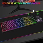 Wireless Rgb Gaming Keyboard And Mouse Rechargeable Backlit Mechanical Pc