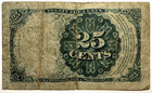 Fr  1308 Fifth Issue 25 Cents Walker Portrait Us Fractional Currency Note