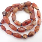 32  Strand Authentic Antique Agate Carnelian Stone Necklace Trade Beads Africa