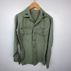 Vintage Us Army Shirt Vietnam Era Sateen Og 107 Cotton Long Sleeve Military
