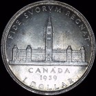 1939 Canada Silver Dollar   Very Nice Coin    800 Silver