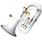 Euphonium Brass Bb 3 Valve White Lacquered high Polish With Hardcase mouthpiece