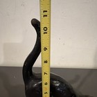 Vintage Black Cat Doorstop Cast Iron Hubley Style Arched Back Tail Up