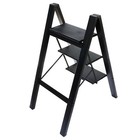 3 Step Black Folding Ladder Aluminum Step Stool With Wide Anti-slip Pedal New