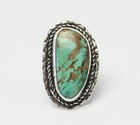 Beautiful Large Vintage Sterling Silver Turquoise Southwestern Ethnic Ring Sz 5