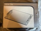 Mirrored   vanity   tray         floral   metal   accents         rectangular   decorative   display   tra
