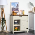 Barn Door Storage Cabinet Farmhouse Buffet Sideboard For Kitchen Dining Room