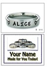 Hand Stamped  Personalized Name Ring Stainless Steel 6 Mm