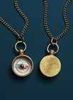 Brass  Necklace Miniature Compass Working Antiqued Collectible Pendant Unisex