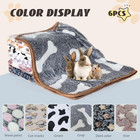 6 Pcs Absorbent Guinea Pig Blankets Washable Small Animal Fleece Bedding Cage   