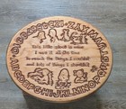 Vtg Wooden Stool With Carved Nursery Rhymes