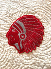 Vintage Varsity Letterman Jacket Chenille Indian Chief Head Numbers Bar Patches