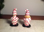 Rare Vintage Norcrest Mcm Ceramic S p Candy Cane Pixie Boy And Girl Christmas Ex