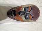 Tribal Style Wood Mask Hand Painted Wooden Face Wall Decor Colorful Indonesian 