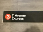 Ny Nyc Subway Roll Sign Vintage Art  3 Line 7th Fashion Avenue Express Manhattan