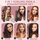 5 In 1 Curling Wand Set  Curling Iron With Curling Brush hair Straightener      