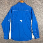 Columbia Pfg Mens Xl Blue Omni Shade Vented Fishing Shirt Zip Pocket
