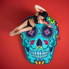 Giant 5  Ft Sugar Skull Shaped Beach Blanket - Bigmouth Inc Bmbt-ss 66 5  X 52 