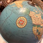 Vintage Ohio Art Tin World Globe W  Zodiac Signs On The Base