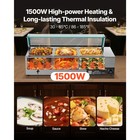 Uimoso Commercial Food Warmer With 3pans 1500w Buffet Bain Marie And Glass Cover