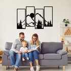 Metal Mountain Forest Wall Decor Set Of 4 Minimalist Line Drawing Home Decor