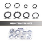 30 Pcs Car Air Conditioning Compressor Port Gasket Combo Kit  High Temperature 