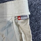 Simms Fishing Products Mens Xl Tan Cargo Fishing Shorts Quick Dry Hiking Utility