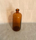 Antique Vintage Amber Glass Apothecary Medicine 7 5  Bottle - Rare  