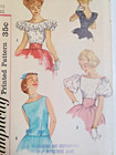 Shirt Blouse Tops Ruffle Puff 12 Simplicity 2429 Sewing Pattern Uc 50 s Vtg Top
