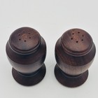 Vintage Wood Grain Wooden Salt   Pepper Shakers Set  3 Inches Red Rubber Stopper