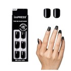 Kiss Impress No Glue Mani Press On Nails  All Black  Short Squoval