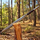 Handmade Forged Steel Spear Head Long Handle Outdoor Camping Tool Replica