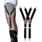 Y-style Shirt Stays For Men With Non-slip Locking Clamps And Dot Black   White