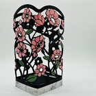 Bath   Body Works Pink Flower Flowerbed Foaming Soap Holder Black Metal Sleeve