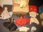 Vintage Doll Mix Ginette Style Sleep Eye Small Case Outfits Lot 50s 60s Dresses