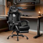 Gaming Chair With Footrest Recliner Ergonomic Computer Desk Chair Black
