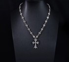 Cross Pendant Necklace Chain Chrome Hearts Style Y2k 55cm