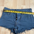 Levi s Women s Blue 501 Button Fly Fringe Raw Hem Shorts Size 28
