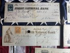 5 Diff  Vintage Checks  Ck Lot11  All W  Revenue Stamps  Several Vignettes 1867 