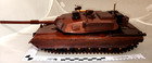 Vintage Vietnamese Mahogany M-1 Abrams Desktop Tank Military Gift  Moving Parts