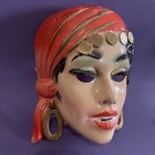 Plastic Mask Halloween Collegeville Vtg 70s Gypsy Fortune Teller Witch Bayshore