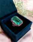 10ct Lab Created Aquamarine Ruby Halo Right Hand Ring 925 Silver Carpet Jewelry
