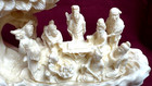 Vintage Chinese Resin Carving Of Scholars At Go     Intricate Faux Ivory Look