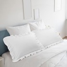 Piccocasa Ruffled Pillow Shams Set Of 2 King White Envelope