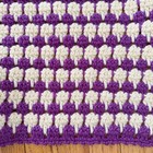 Vintage Purple White Geometric Crochet Afghan Throw Blanket