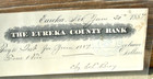 Ca 1887 Eureka Nevada Nv   Mining Town  Old  eureka County  Bank Check