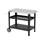 Royal Gourmet 3-shelf Movable Grill Table Outdoor Garden Bbq Food Prep Cart