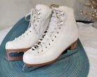 Riedell White Leather Ice Figure Skates Size 2 1 2 Child Youth Kids Girls 8 1 3